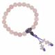 Rose quartz wrist mala with amethyst guru bead