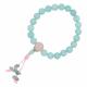 Handcrafted amazonite and rose quartz wrist mala from Thailand