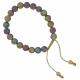 Colorful rainbow druzy agate mala bracelet with brass tassel beads
